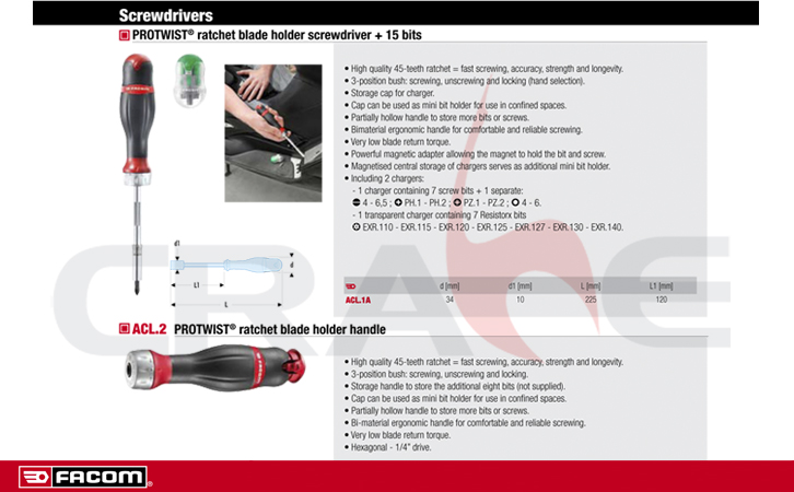 Facom/Screwdrivers-Keys-Bits